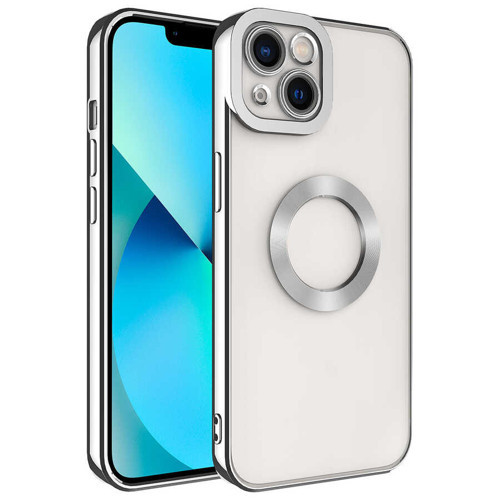 Iphone 14 Kılıf Uyumlu Köşeleri Renkli Şeffaf Kamera Korumalı Silikon Luxury Kapak