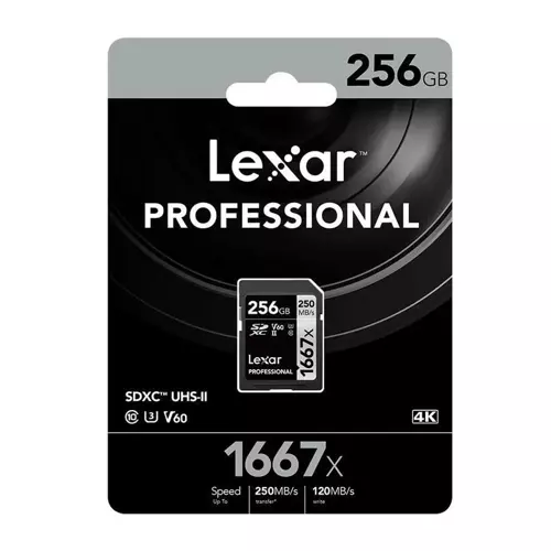 LSD256CB1667 256 GB 250-120Mb/s 1667X SDXC UHS-II C10 V60 U3 SD Profesional Kart