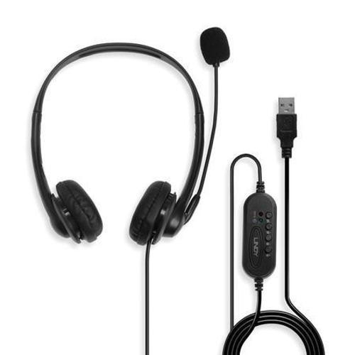 Lindy LIN-42870 USB Ses Kontrollü Mikrofonlu Kulaklık