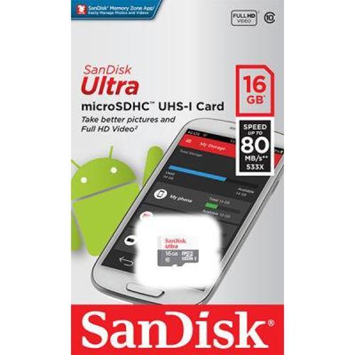 SDSQUNS-016G-GN3MN 16 GB 80Mb/S microSD Hafıza Kartı