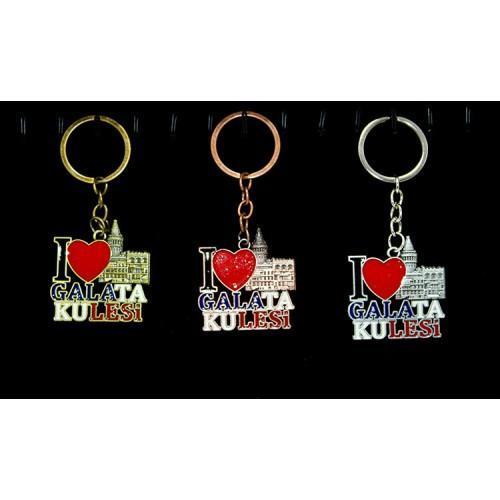 Büro Ev Ofis Hediyesi için İstanbul Hatırası Metal Galata Kulesi Sevgisi Anahtarlık