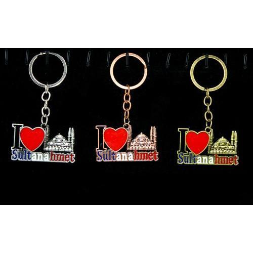 Büro Ev Ofis Hediyesi için İstanbul Hatırası Metal Sultanahmet Aşkı Anahtarlık