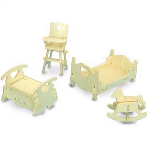 Büro Ev Ofis Çocuk Hediyesi için Zeka Oyunu 3D Ahşap Yapım Çocuk Odası Model Puzzle