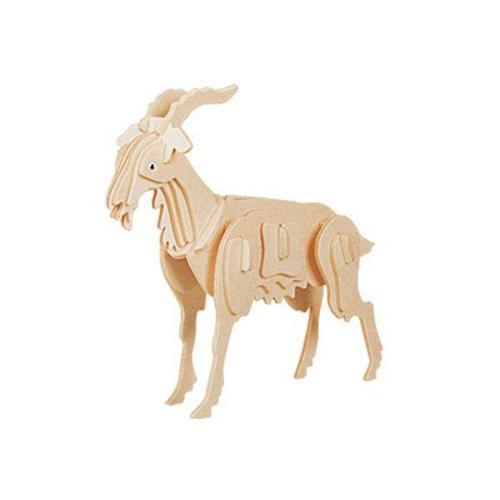 Büro Ev Ofis Çocuk Hediyesi için Zeka Oyunu 3D Ahşap Yapım Keçi Model Puzzle