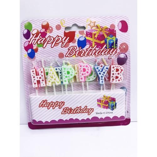 Büro Ev Ofis Dekoru için Happy Birthday Tasarım Renkli Mum