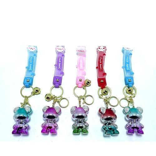 Büro Ev Ofis Hediyesi için Taşlı Ayıcık Silikon Yapım Anahtarlık