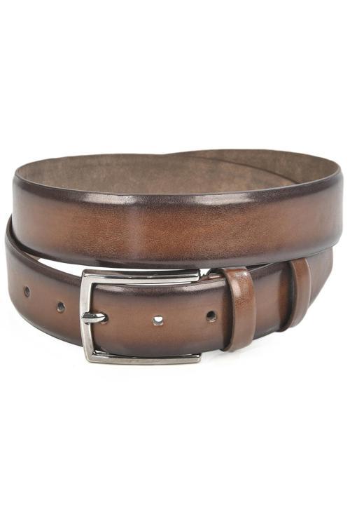 Erkek Kahve Klasik 3,5 cm Mat Suni Deri Kemer 1701350