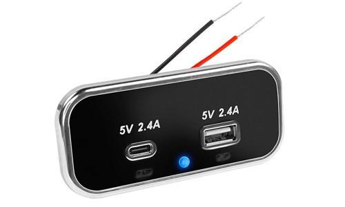 Type-C USB 2 Portlu Araç Şarj Soketi Adaptörü 12V-24V (Model 3)