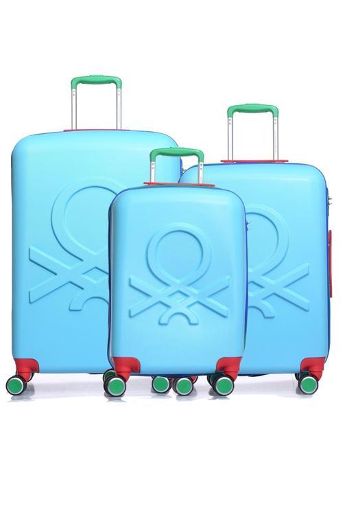 3'lü Valiz Seti Aqua Büyük - Orta ve Kabin Boy 14bnt700-set
