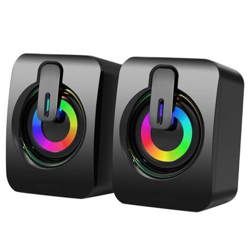 Magicvoice Mv-24836 2X3Watt Mini 1+1 Usb Hoparlör Pc Bilgisayar Hoparlörü Rgb Renkli Işıklı