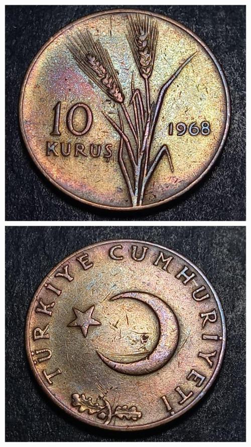 39963675dde3710cff 1968 Bakır ÇÇT+ Patinalı 10Kuruş eski madeni para