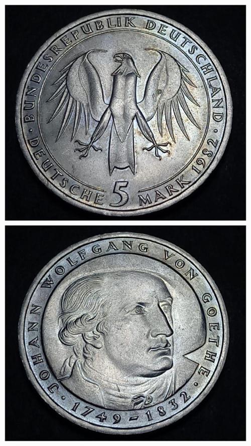 963676728c7be299 1982 Almanya 2Mark ÇİL Hatıra Para (Johann Wolfgang von Goethe)