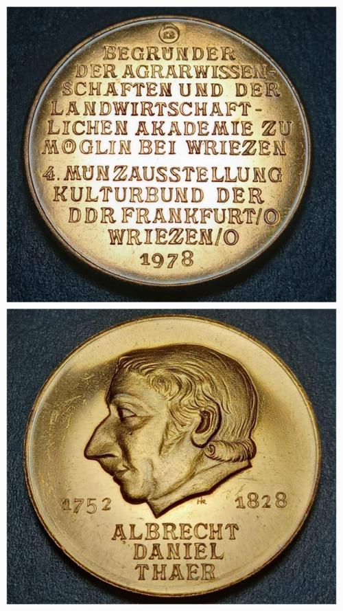 Almanya, Ziraat Mühendisi Albrecht Daniel Thaer Hatıra Madalya 36Gram 42mm Nadir