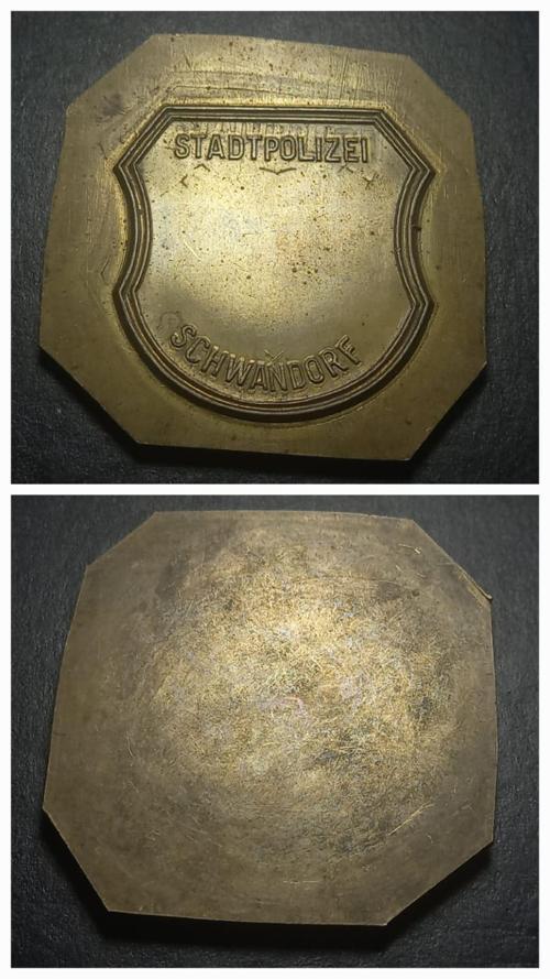 Schwandorf Şehir Polisi Hatıra Madalya Kesilmemiş Madalya 70.5Gram 54mm Nadir