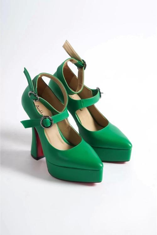 Kadın Elegant Ayakkabı Baret Detaylı Platform Ayakkabı Özel Tasarım Abiye Ayakkabı