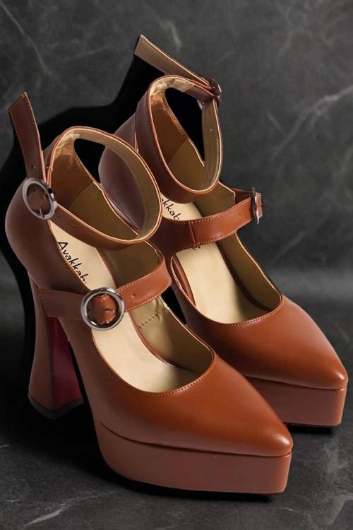 Kadın Elegant Ayakkabı Baret Detaylı Platform Ayakkabı Özel Tasarım Abiye Ayakkabı