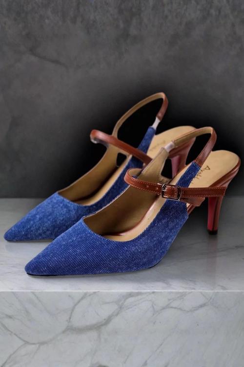 Kadın Elegant Ayakkabı Günlük Kısa Topuklu Ayakkabı Özel Tasarım Abiye Ayakkabı