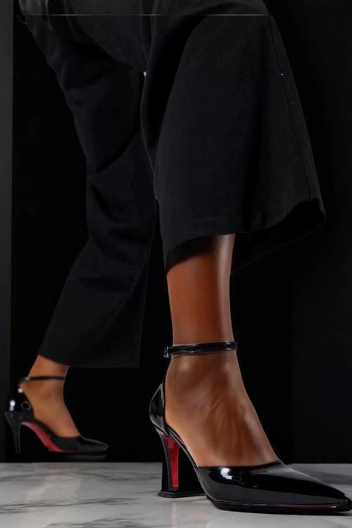 Kadın Elegant Ayakkabı İnce Topuklu Baretli Ayakkabı Stiletto Özel Tasarım Abiye Ayakkabı