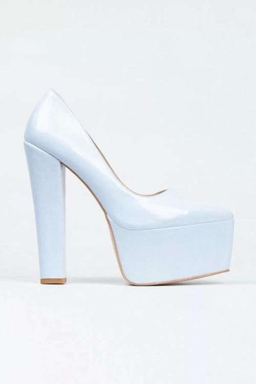 Kadın Moda Şık Fuşya Rugan Klasik Sivri Kalın Topuklu Platformlu Düğün Nişan Gece Abiye Ayakkabı