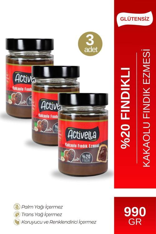 Kakaolu Fındık Ezmesi 330gr %20 Fındıklı X3