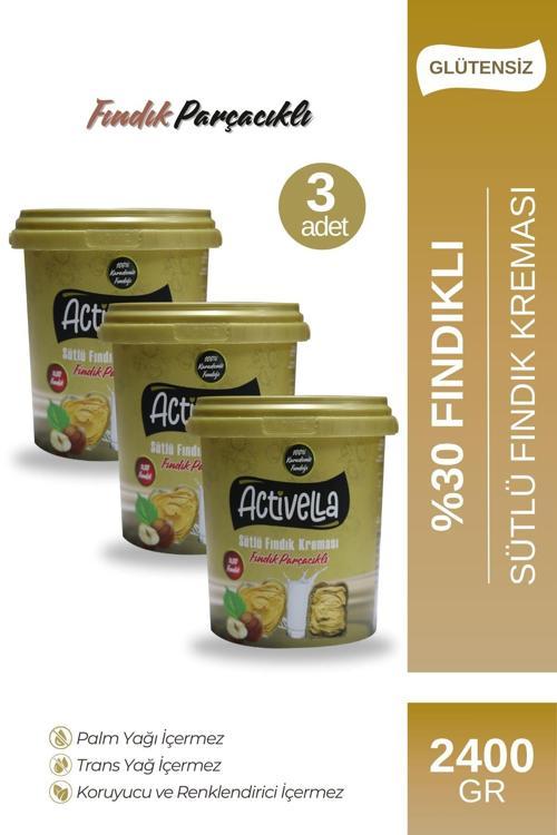 Sütlü Fındık Kreması Parçacıklı 800gr %30 Fındıklı X3