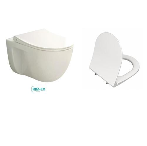 S40 Rim-ex Kanalsız Asma Klozet+VitrA Duroplast İnce Kapak