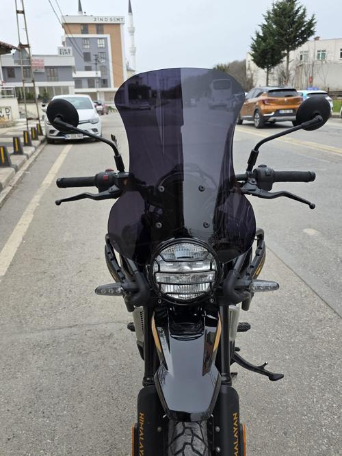 Himalayan Royal Enfıeld 450 Siperlik Ön Cam 2023-2025 Model 49cm Siyah Renkli 4mm