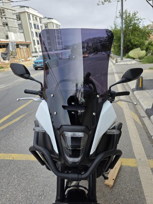Honda NX 500 Ön Cam 48cm 2025 Model Siyah Renkli 4mm UZUN CAM