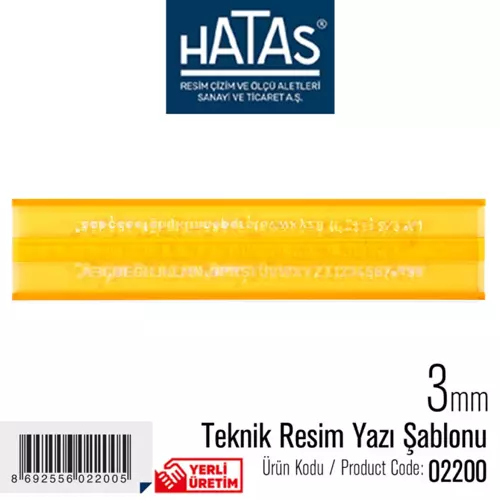 Teknik Resim Yazı Şablonu 3mm /  02200