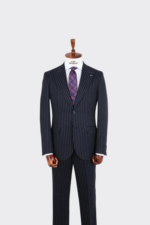 Kırlangıç Yaka İki Düğmeli Erkek Takım Elbise-KAX1330S
