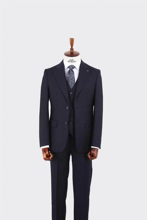 Modern Kesim Slim Fit Yelekli Erkek Takım Elbise - Şık ve Zarif-KAW1042S