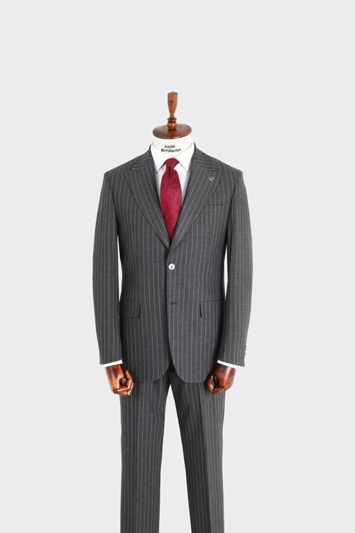 Kırlangıç Yaka İki Düğmeli Erkek Takım Elbise-KAX1312S