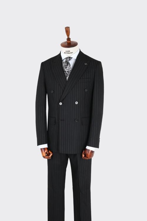 Kırlangıç Yaka Kruvaze Erkek Takım Elbise-KAX1257S