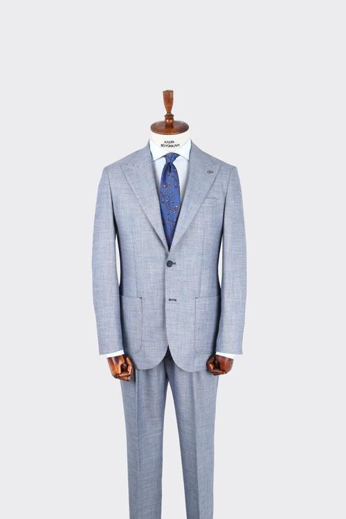 Kırlangıç Yaka Pileli Erkek Takım Elbise-KAX1302S