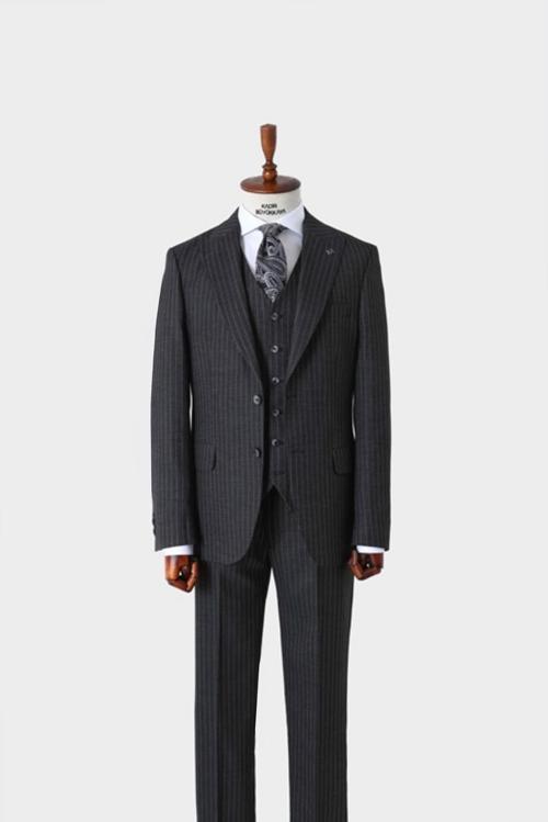 Slim Fit Viskon Karışımlı Yelekli Erkek Takım Elbise - Dört Mevsim-KAW1022S