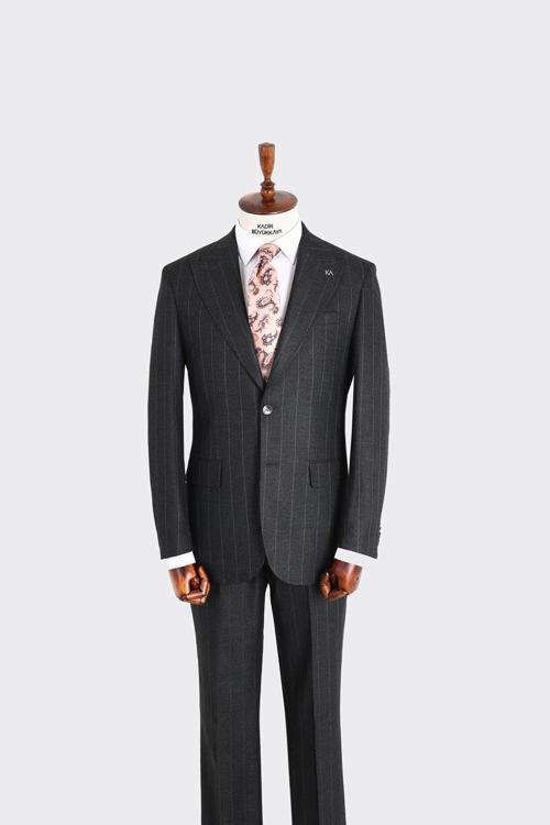Kırlangıç Yaka İki Düğmeli Erkek Takım Elbise-KAX1310S