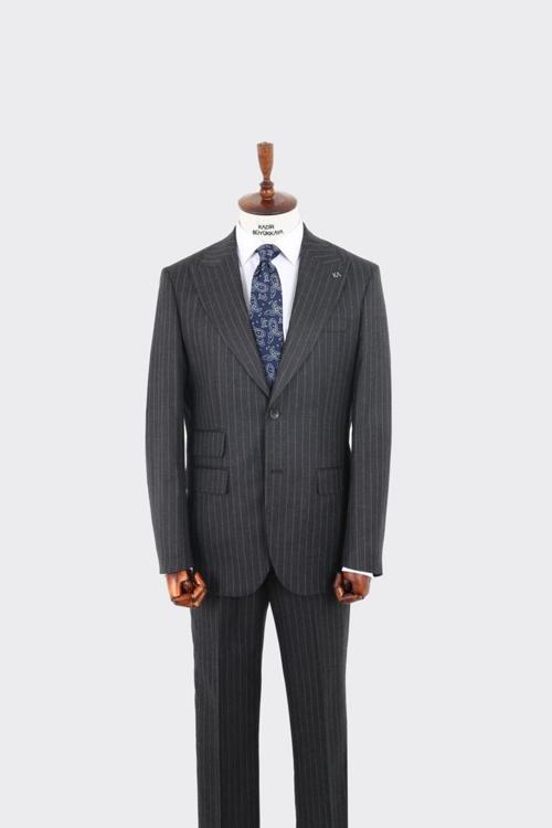Kırlangıç Yaka İki Düğmeli Erkek Takım Elbise-KAW1343W