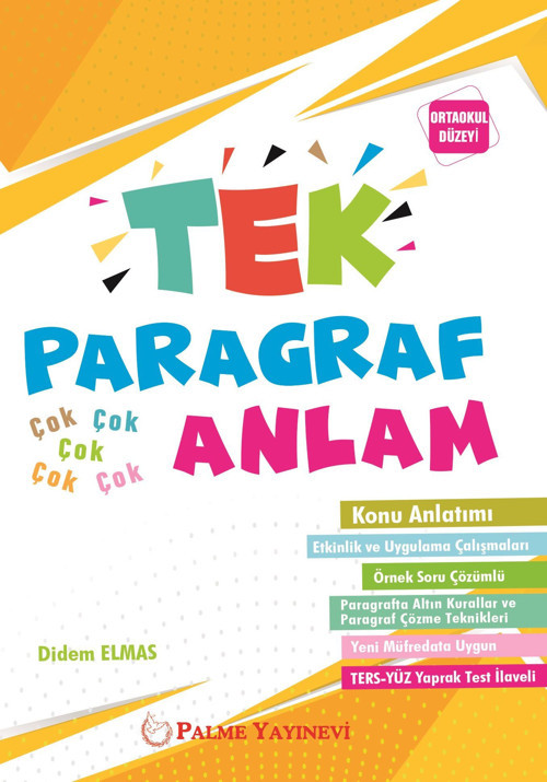 Palme Yayınevi Tek Paragraf Çok Anlam Ortaokul Düzeyi (Tersyüz Yaprak Test )