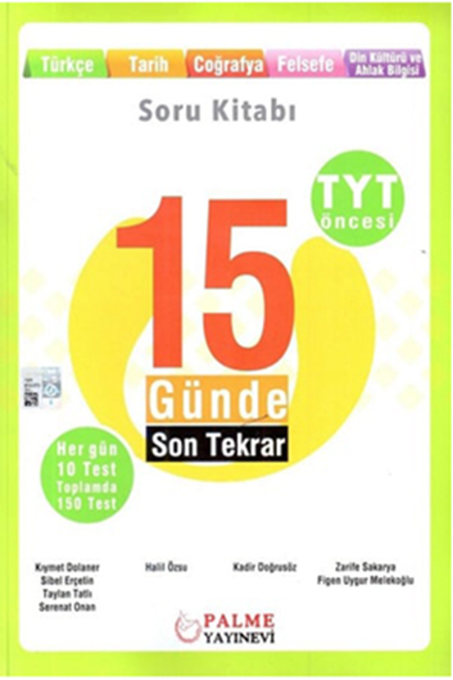 Palme Yayınevi Tyt 15 Günde Son Tekrar Kitabı Sözel
