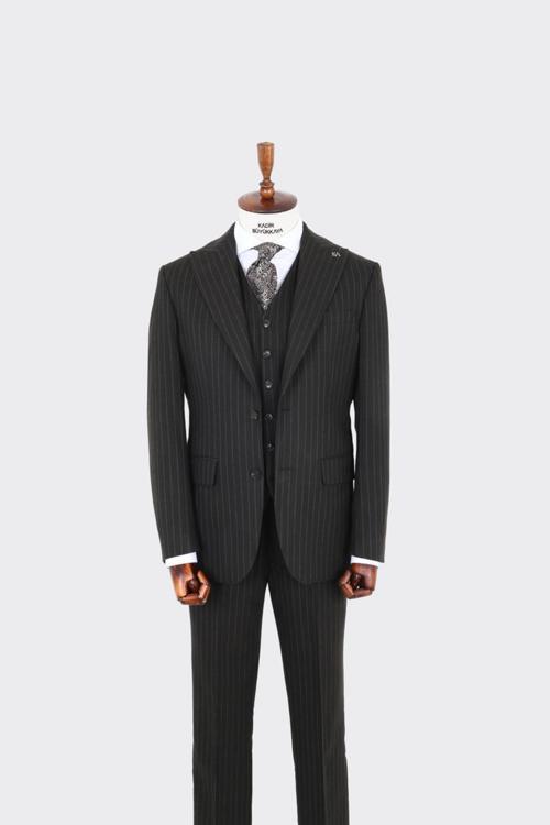 Modern Kesim Yelekli Erkek Takım Elbise - Slim Fit Rahat ve Şık-KAV1078W