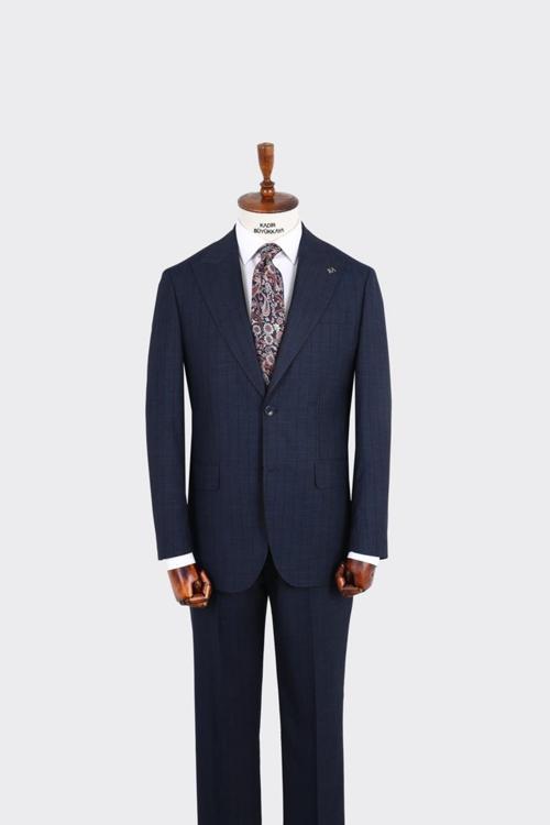 Kırlangıç Yaka İki Düğmeli Erkek Takım Elbise-KAX1370S