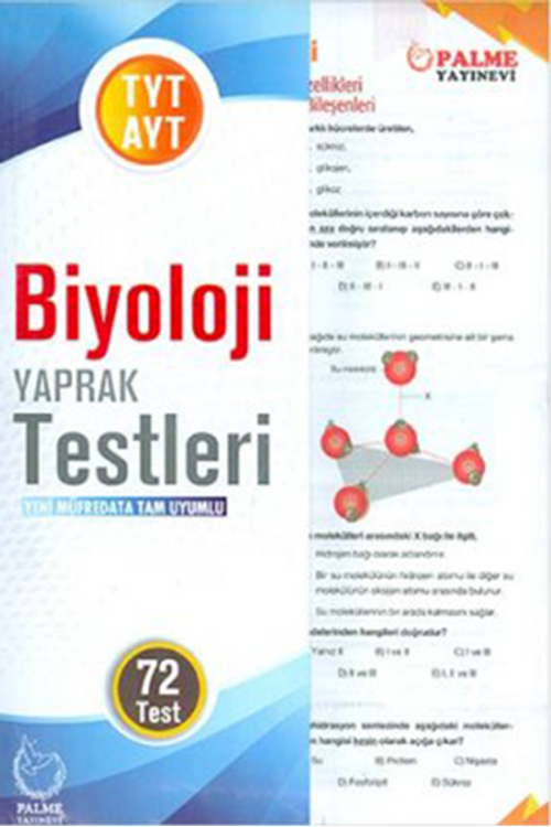 Palme Yayınevi Yks Tyt-Ayt Biyoloji Yaprak Testleri ( 72 Test )