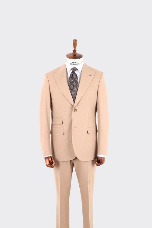 Modern Kesim Çift Düğmeli Erkek Takım Elbise-KAW1387W