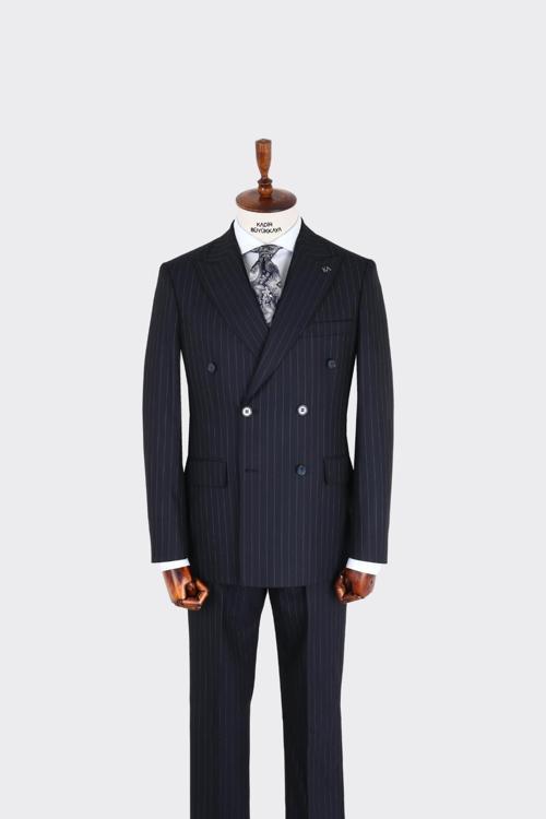 Kırlangıç Yaka Kruvaze Erkek Takım Elbise-KAX1257S