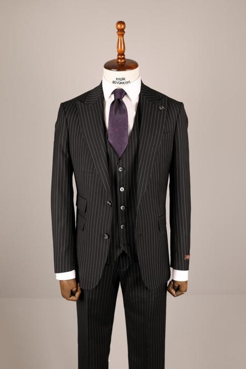 Rahat Kesim Erkek Yelekli Takım Elbise-KAV1018S