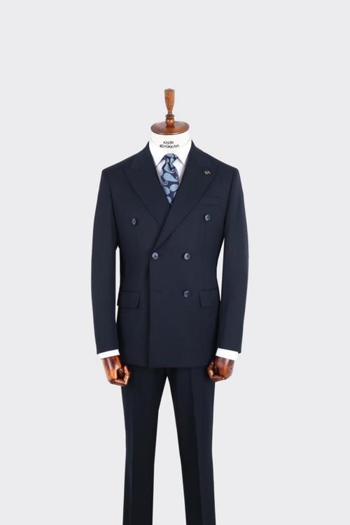 Kırlangıç Yaka Kruvaze Erkek Takım Elbise-KAX1290S