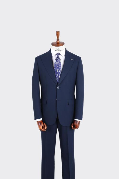 Kırlangıç Yaka İki Düğmeli Erkek Takım Elbise-KAX1361S