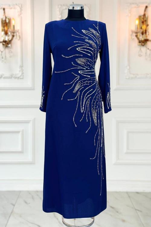 Vera Tesettür Abiye Lacivert