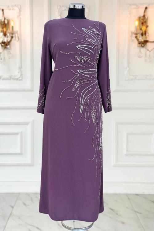 Vera Tesettür Abiye Lavanta