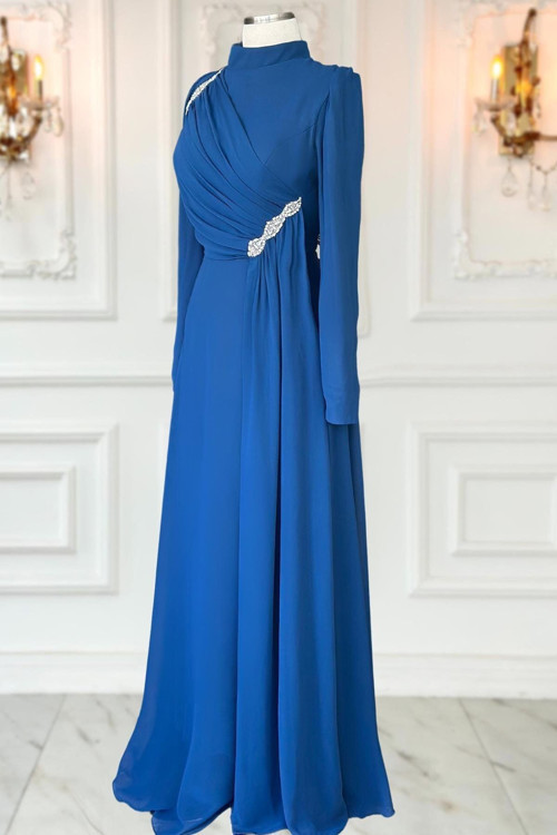 Eflin Abiye Elbise İndigo